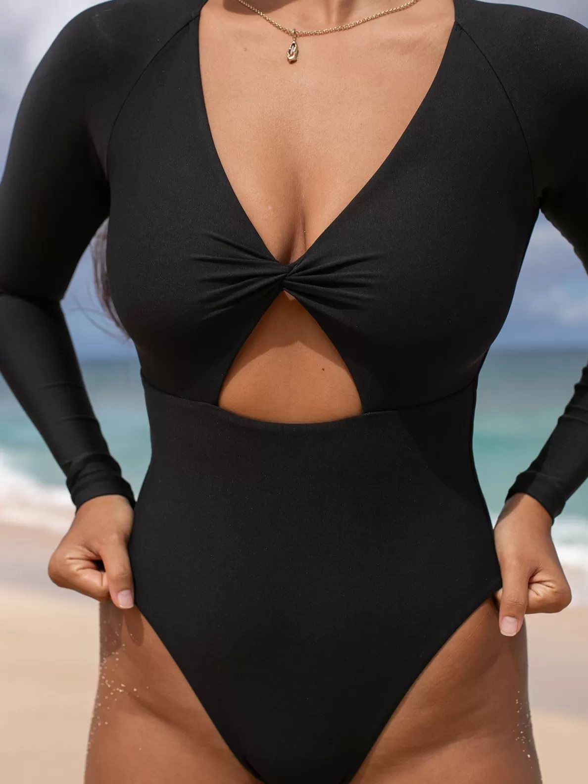 Volcom Simply Seamless Surf Suit Black | Women One-Pieces