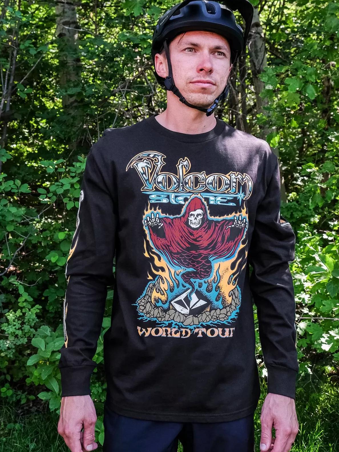 Volcom Stone Ghost Long Sleeve Tee Black | Men Tops & Tees